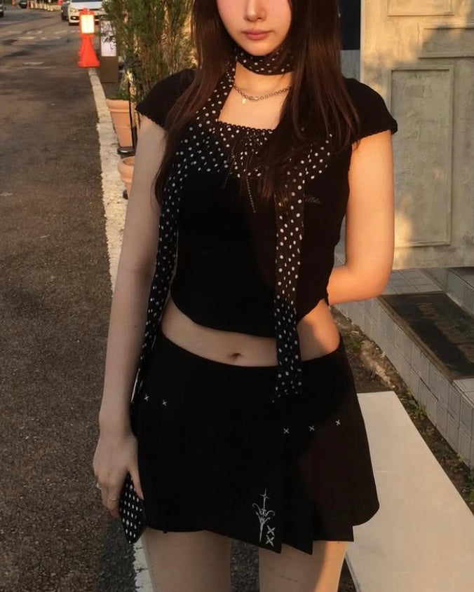 𝘀𝗮𝗻𝘁𝗼 𝘀𝗽𝗶𝗿𝗶𝘁𝗼 - 𝗽𝗹𝗲𝗮𝘁𝗲𝗱 𝗺𝗶𝗻𝗶𝘀𝗸𝗶𝗿𝘁 (𝗯𝗹𝗮𝗰𝗸)