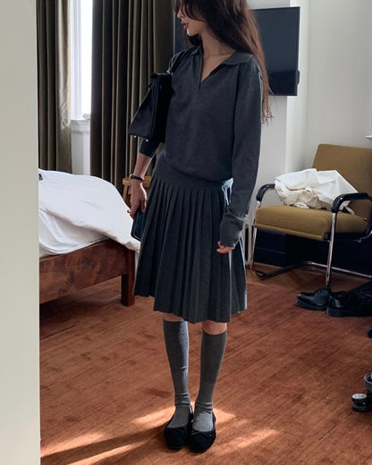 𝗰𝗼𝗻𝗻𝗶𝗲 - 𝗸𝗻𝗶𝘁 𝗮𝗻𝗱 𝗽𝗹𝗲𝗮𝘁𝗲𝗱 𝘀𝗸𝗶𝗿𝘁 𝘀𝗲𝘁